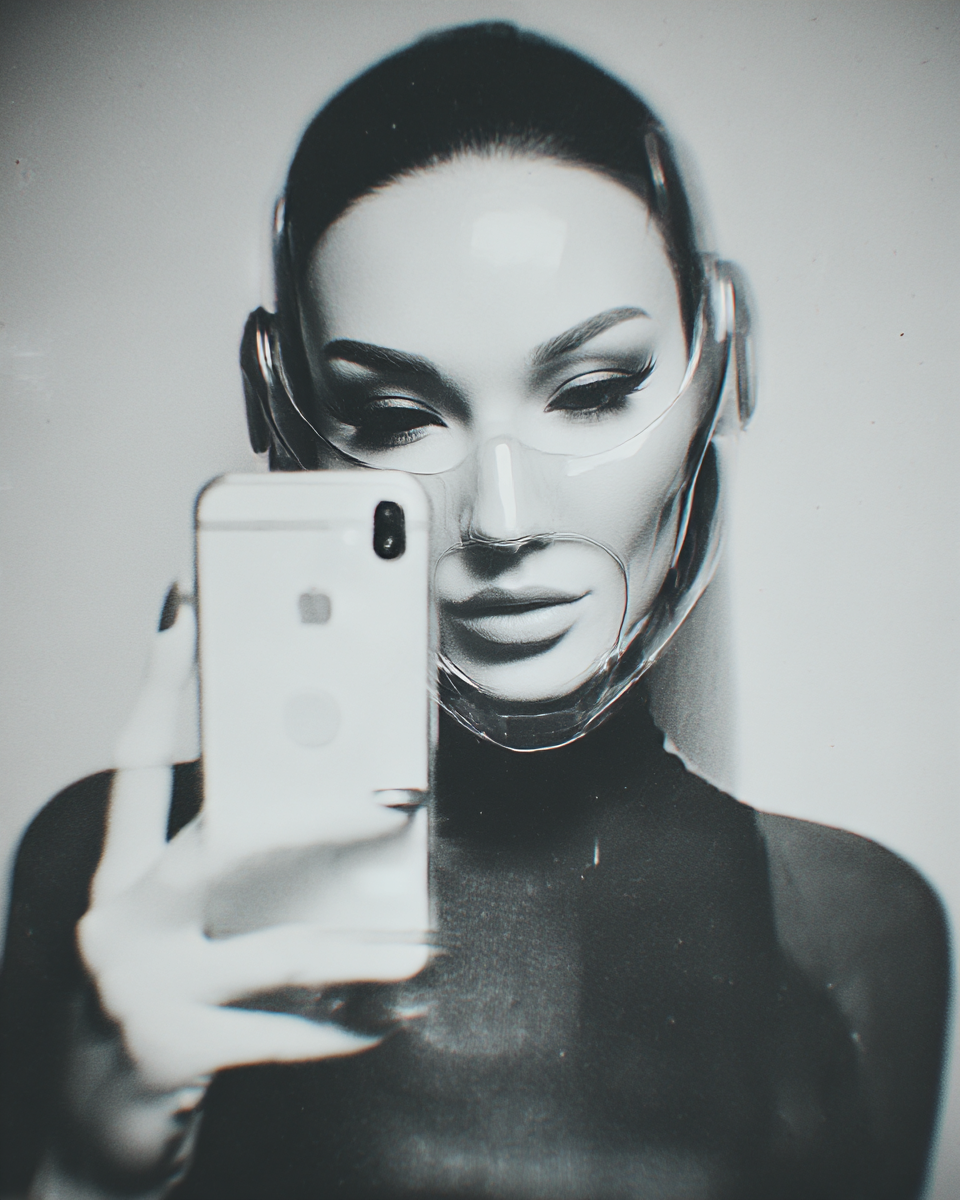 futuristic selfie portrait